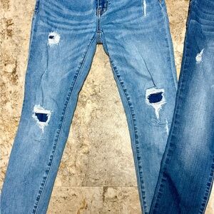 Aeropostale Light Blue Distressed Skinny Jeans